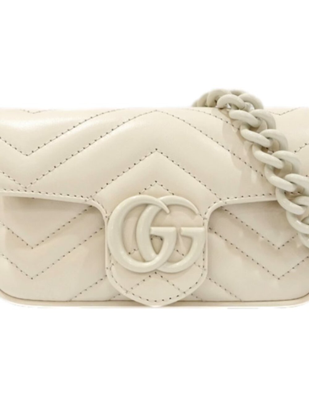 Gucci Matelasse Leather GG Marmont Monochrome Chain Shoulder Purse Belt Bag New